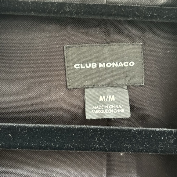 Club Monaco Black biker jacket faux leather sleeves - Medium - Picture 2 of 4